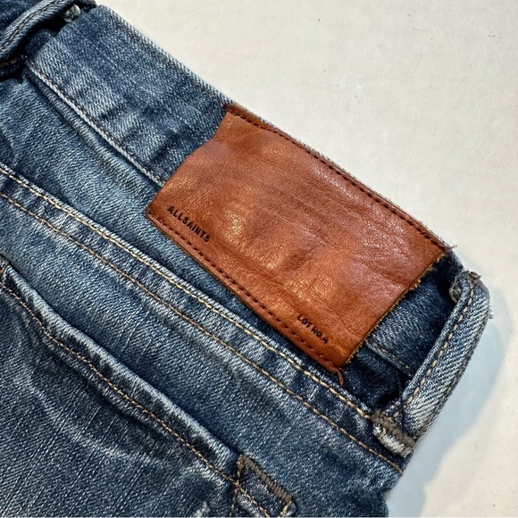 AllSaints LOWE Denim Cutoff Jean Shorts Low Rise Hot Pants, Size 26 - Picture 10 of 14